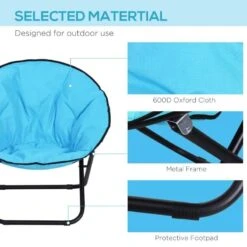 Outsunny Folding Saucer Moon Chair - Blue - 84B-299BU 16 Outsunny Folding Saucer Moon Chair - Blue - 84B-299BU -OUTSUNNY Sales Shop outsunny 84b 299bu 5