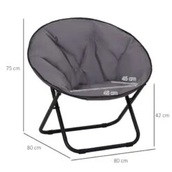 Outsunny Folding Saucer Moon Chair - Grey - 84B-299GY -OUTSUNNY Sales Shop outsunny 84b 299gy 2