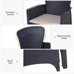 Outsunny 3 Piece Rattan Effect Garden Bistro Set - Dark Brown - 84B-322V70 14 Outsunny 3 Piece Rattan Effect Garden Bistro Set - Dark Brown - 84B-322V70 -OUTSUNNY Sales Shop outsunny 84b 322v70 3