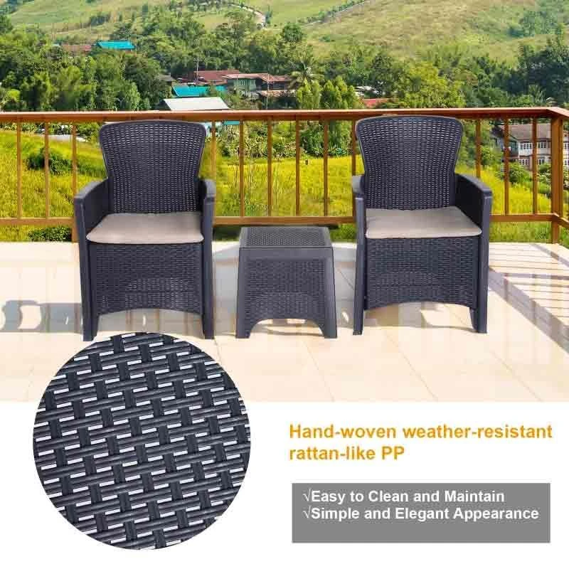 Outsunny 3 Piece Rattan Effect Garden Bistro Set - Dark Brown - 84B-322V70 5 Outsunny 3 Piece Rattan Effect Garden Bistro Set - Dark Brown - 84B-322V70 - Image 5