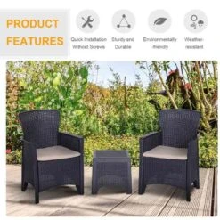 Outsunny 3 Piece Rattan Effect Garden Bistro Set - Dark Brown - 84B-322V70 12 Outsunny 3 Piece Rattan Effect Garden Bistro Set - Dark Brown - 84B-322V70 -OUTSUNNY Sales Shop outsunny 84b 322v70 5