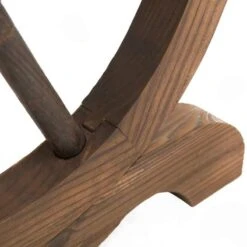 Outsunny Wooden Dining Table With Wheel Shaped Legs - 1130mm - Natural Fir Wood - 84B-361 -OUTSUNNY Sales Shop outsunny 84b 361 6