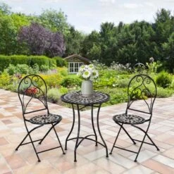 Outsunny 3 Piece Metal Bistro Set - Black- 84B-647 -OUTSUNNY Sales Shop outsunny 84b 647 1