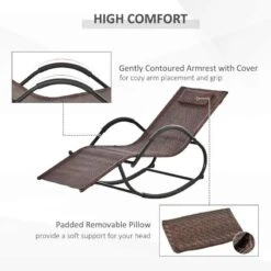 Outsunny Garden Rocking Chair - Brown - 84B-679BN -OUTSUNNY Sales Shop outsunny 84b 679bn 4