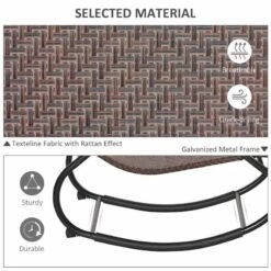 Outsunny Garden Rocking Chair - Brown - 84B-679BN -OUTSUNNY Sales Shop outsunny 84b 679bn 5