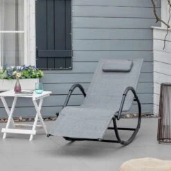 Outsunny Garden Rocking Chair - Grey - 84B-679GY -OUTSUNNY Sales Shop outsunny 84b 679gy