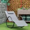 Outsunny Garden Rocking Chair - Grey - 84B-679GY -OUTSUNNY Sales Shop outsunny 84b 679gy 9