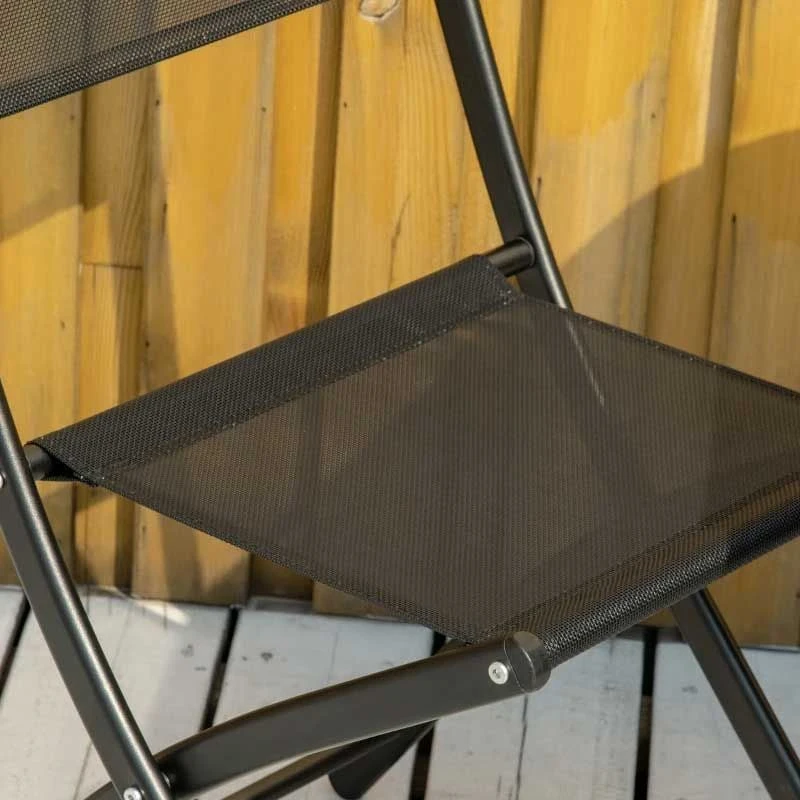 Outsunny 3 Piece Bistro Set Folding Table & Chairs - Black - 84B-692 7 Outsunny 3 Piece Bistro Set Folding Table & Chairs - Black - 84B-692 - Image 7