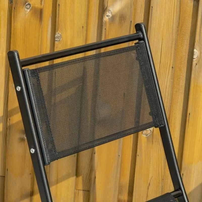 Outsunny 3 Piece Bistro Set Folding Table & Chairs - Black - 84B-692 6 Outsunny 3 Piece Bistro Set Folding Table & Chairs - Black - 84B-692 - Image 6