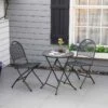 Outsunny 3 Piece Mesh Metal Bistro Set With Foldable Design - Black - 84B-707 21 Outsunny 3 Piece Mesh Metal Bistro Set With Foldable Design - Black - 84B-707 -OUTSUNNY Sales Shop outsunny 84b 707 1