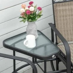 Outsunny 2-Person Garden Rocking Chair With Center Table - Brown - 84B-735 -OUTSUNNY Sales Shop outsunny 84b 735 10