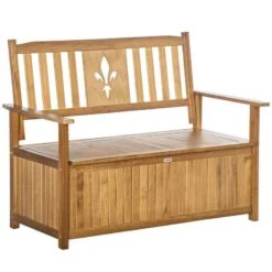 Outsunny 2-Seater Wood Storage Garden Bench - Natural - 84B-740ND -OUTSUNNY Sales Shop outsunny 84b 740nd 1