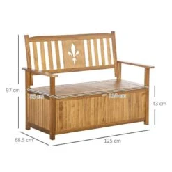 Outsunny 2-Seater Wood Storage Garden Bench - Natural - 84B-740ND -OUTSUNNY Sales Shop outsunny 84b 740nd 2