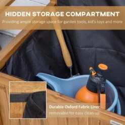 Outsunny 2-Seater Wood Storage Garden Bench - Natural - 84B-740ND -OUTSUNNY Sales Shop outsunny 84b 740nd 4