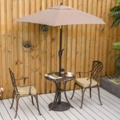 Outsunny 3 Piece Cast Aluminium Garden Bistro Set With Cushions - Bronze - 84B-784 18 Outsunny 3 Piece Cast Aluminium Garden Bistro Set With Cushions - Bronze - 84B-784 -OUTSUNNY Sales Shop outsunny 84b 784 1