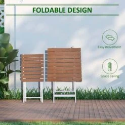 Outsunny 3 Piece Bistro Set - Pine Wood Frame - Natural - 84B-789ND -OUTSUNNY Sales Shop outsunny 84b 789nd 4