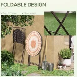 Outsunny 3 Piece Mosaic Bistro Set Outdoor Furniture - Yellow - 84B-871 16 Outsunny 3 Piece Mosaic Bistro Set Outdoor Furniture - Yellow - 84B-871 -OUTSUNNY Sales Shop outsunny 84b 871 4