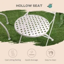 Outsunny 3 Piece Mosaic Bistro Set - White - 84B-875 -OUTSUNNY Sales Shop outsunny 84b 875 5