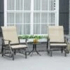 Outsunny Bistro Set Tempered Glass Tabletop - Khaki - 84B-964KK -OUTSUNNY Sales Shop outsunny 84b 964kk 1