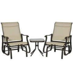 Outsunny Bistro Set Tempered Glass Tabletop - Khaki - 84B-964KK 11 Outsunny Bistro Set Tempered Glass Tabletop - Khaki - 84B-964KK -OUTSUNNY Sales Shop outsunny 84b 964kk 10