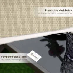 Outsunny Bistro Set Tempered Glass Tabletop - Khaki - 84B-964KK 17 Outsunny Bistro Set Tempered Glass Tabletop - Khaki - 84B-964KK -OUTSUNNY Sales Shop outsunny 84b 964kk 4