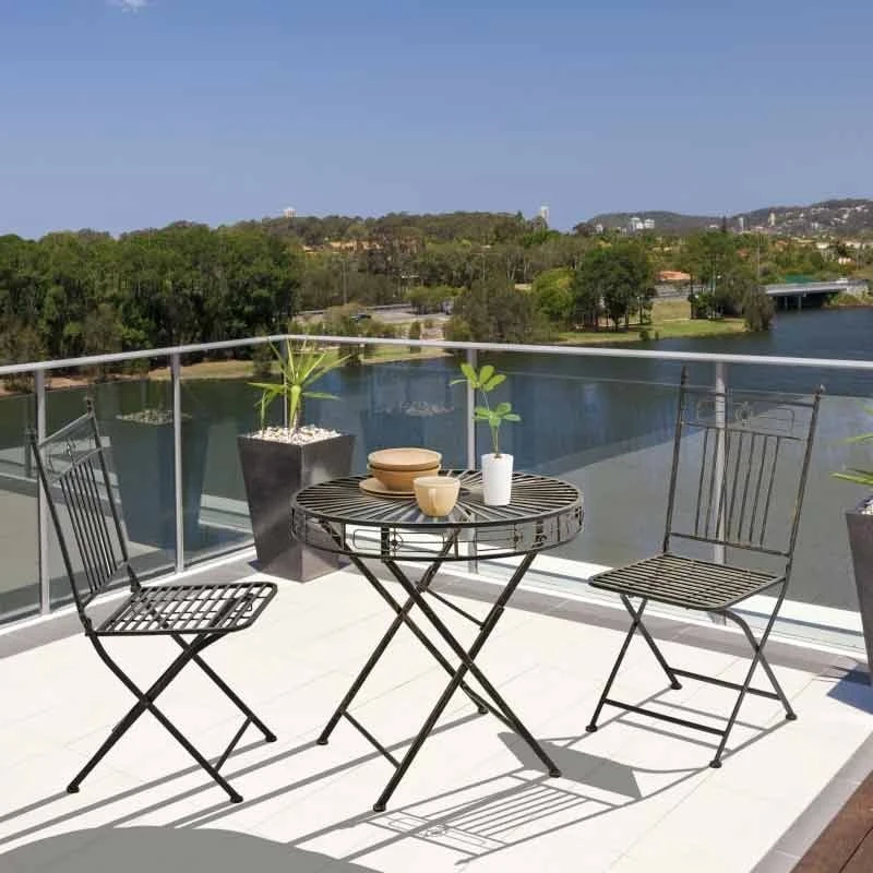 Outsunny 3 Piece Metal Bistro Set - Bronze-84B-984 1 Outsunny 3 Piece Metal Bistro Set - Bronze-84B-984