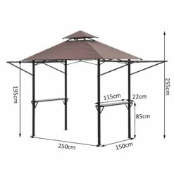 Outsunny BBQ Canopy Shelter L250 X W150 X H250cm With Side Shelves - Coffee - 84C-011 12 Outsunny BBQ Canopy Shelter L250 X W150 X H250cm With Side Shelves - Coffee - 84C-011 -OUTSUNNY Sales Shop outsunny 84c 011 bbq shelter 2