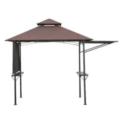 Outsunny BBQ Canopy Shelter L250 X W150 X H250cm With Side Shelves - Coffee - 84C-011 16 Outsunny BBQ Canopy Shelter L250 X W150 X H250cm With Side Shelves - Coffee - 84C-011 -OUTSUNNY Sales Shop outsunny 84c 011 bbq shelter 4