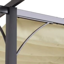 Outsunny 3 X 3m Outdoor Metal Retractable Pergola Gazebo Awning Canopy - Black & Beige - 84C-093 -OUTSUNNY Sales Shop outsunny 84c 093 5