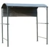 Outsunny Smoking BBQ Canopy Awning Shelter 2.2 X 1.4M With Side Shelves - Grey - 84C-174