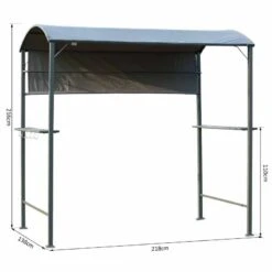 Outsunny Smoking BBQ Canopy Awning Shelter 2.2 X 1.4M With Side Shelves - Grey - 84C-174 11 Outsunny Smoking BBQ Canopy Awning Shelter 2.2 X 1.4M With Side Shelves - Grey - 84C-174 -OUTSUNNY Sales Shop outsunny 84c 174 bbq shelter 2