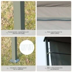 Outsunny Smoking BBQ Canopy Awning Shelter 2.2 X 1.4M With Side Shelves - Grey - 84C-174 14 Outsunny Smoking BBQ Canopy Awning Shelter 2.2 X 1.4M With Side Shelves - Grey - 84C-174 -OUTSUNNY Sales Shop outsunny 84c 174 bbq shelter 4