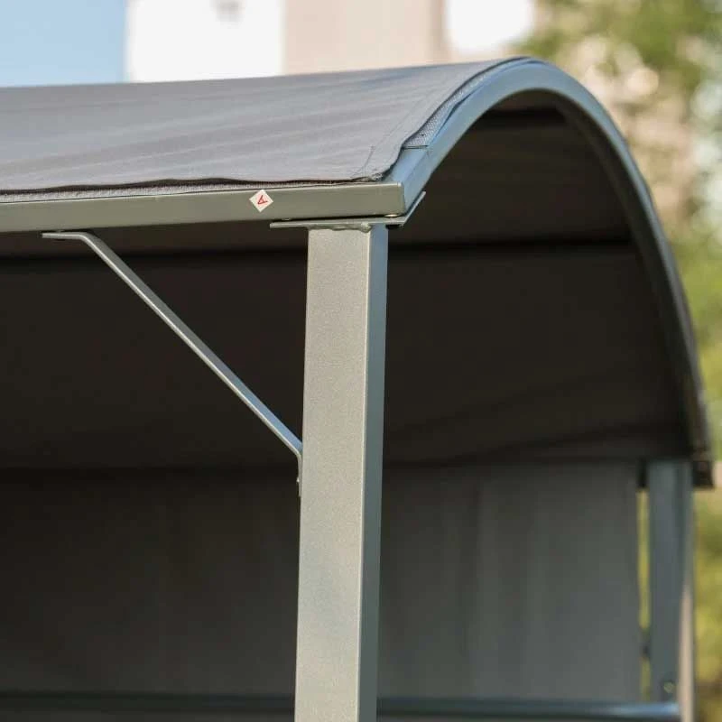 Outsunny Smoking BBQ Canopy Awning Shelter 2.2 X 1.4M With Side Shelves - Grey - 84C-174 8 Outsunny Smoking BBQ Canopy Awning Shelter 2.2 X 1.4M With Side Shelves - Grey - 84C-174 - Image 8