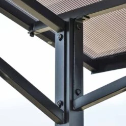 Outsunny BBQ Gazebo Shelter 2.5 X 1.5M With Side Shelves PC Roof Aluminium - Black - 84C-220 -OUTSUNNY Sales Shop outsunny 84c 220 bbq shelter 6