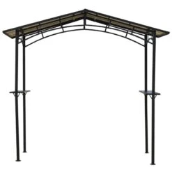 Outsunny BBQ Gazebo Shelter 2.5 X 1.5M With Side Shelves PC Roof Aluminium - Black - 84C-220 -OUTSUNNY Sales Shop outsunny 84c 220 bbq shelter 9