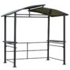 Outsunny BBQ Gazebo Shelter L240 X W150 X H230cm With 2 Shelves And Poles For Hanging Tools - Grey - 84C-237 4 Outsunny BBQ Gazebo Shelter L240 X W150 X H230cm With 2 Shelves And Poles For Hanging Tools - Grey - 84C-237 -OUTSUNNY Sales Shop outsunny 84c 237 bbq shelter
