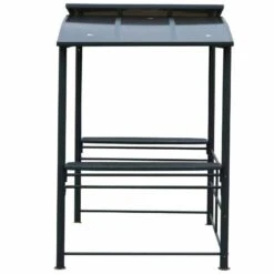 Outsunny BBQ Gazebo Shelter L240 X W150 X H230cm With 2 Shelves And Poles For Hanging Tools - Grey - 84C-237 -OUTSUNNY Sales Shop outsunny 84c 237 bbq shelter 8