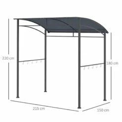Outsunny BBQ Canopy Shelter 2M (7ft) With Metal Frame And Canopy With Hooks - Grey - 84C-265GY -OUTSUNNY Sales Shop outsunny 84c 265gy bbq shelter 2