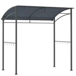 Outsunny BBQ Canopy Shelter 2M (7ft) With Metal Frame And Canopy With Hooks - Grey - 84C-265GY