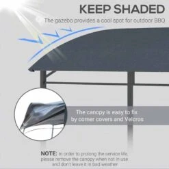 Outsunny BBQ Canopy Shelter 2M (7ft) With Metal Frame And Canopy With Hooks - Grey - 84C-265GY -OUTSUNNY Sales Shop outsunny 84c 265gy bbq shelter 3