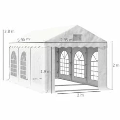 Outsunny Garden Gazebo Marquee With Windows And Sidewalls 3000x6000mm - White - 84C-316 -OUTSUNNY Sales Shop outsunny 84c 316 2
