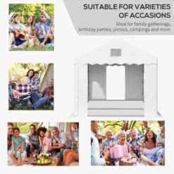 Outsunny Garden Gazebo Marquee With Windows And Sidewalls 3000x6000mm - White - 84C-316 -OUTSUNNY Sales Shop outsunny 84c 316 3