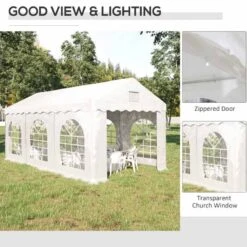 Outsunny Garden Gazebo Marquee With Windows And Sidewalls 3000x6000mm - White - 84C-316 -OUTSUNNY Sales Shop outsunny 84c 316 4