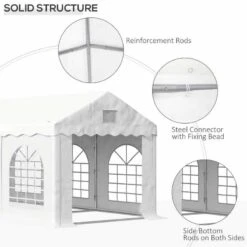 Outsunny Garden Gazebo Marquee With Windows And Sidewalls 3000x6000mm - White - 84C-316 -OUTSUNNY Sales Shop outsunny 84c 316 6