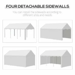 Outsunny Garden Gazebo Marquee With Windows And Sidewalls 3000x4000mm - White - 84C-316V01 -OUTSUNNY Sales Shop outsunny 84c 316v01 4