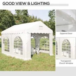 Outsunny Garden Gazebo Marquee With Windows And Sidewalls 3000x4000mm - White - 84C-316V01 -OUTSUNNY Sales Shop outsunny 84c 316v01 5
