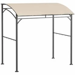 Outsunny BBQ Canopy Shelter 2M (7ft) With Metal Frame And Canopy With Hooks - Beige - 84C-429V00BG