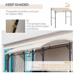 Outsunny BBQ Canopy Shelter 2M (7ft) With Metal Frame And Canopy With Hooks - Beige - 84C-429V00BG 14 Outsunny BBQ Canopy Shelter 2M (7ft) With Metal Frame And Canopy With Hooks - Beige - 84C-429V00BG -OUTSUNNY Sales Shop outsunny 84c 429v00bg bbq shelter 3