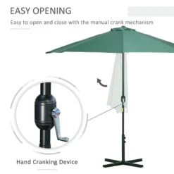 Outsunny 3m Half Round Balcony Parasol - Green - 84D-008GN 18 Outsunny 3m Half Round Balcony Parasol - Green - 84D-008GN -OUTSUNNY Sales Shop outsunny 84d 008gn 3