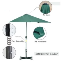 Outsunny 3m Half Round Balcony Parasol - Green - 84D-008GN 17 Outsunny 3m Half Round Balcony Parasol - Green - 84D-008GN -OUTSUNNY Sales Shop outsunny 84d 008gn 4